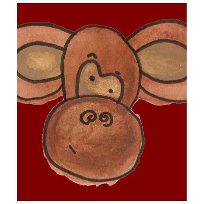 Cute Monkey Cartoon Red Square Ladies T-shirt by sarahwolf2