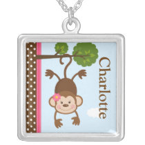 Cute Monkey Girl Necklace necklaces
