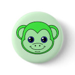 Cute Monkey Green Apple buttons