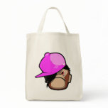 Cute monkey in pink apple emo style bag