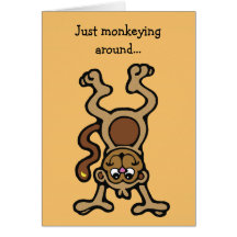 Cute Monkey Kid's Birthday Card