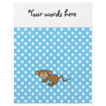 Cute monkey on blue polka dots flyers