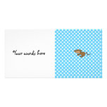 Cute monkey on blue polka dots