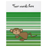 Cute monkey on green and white stripes flyers