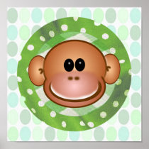Cute Monkey Prints on Canvas