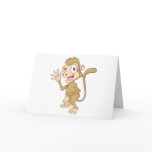 Cute Monkey Waving Hand Hi Hello Goodbye cards