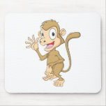 Cute Monkey Waving Hand Hi Hello Goodbye mousepads