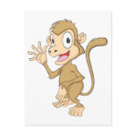 Cute Monkey Waving Hand Hi Hello Goodbye postcards