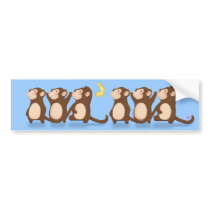 Cute Monkeys Bumper Sticker