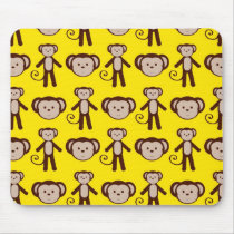 Cute Monkeys on Yellow Mousepads