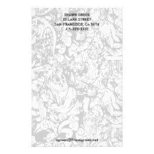 Cute Monsters & Voodoo Dolls in Black & White Stationery