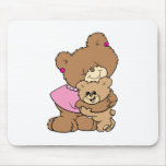 cute mother bear hugging baby bear design mousepads
