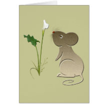 Cute Mouse and Calla lily design Greeting Card