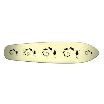 Cute Mouse Spiral. Black Mice on Cream. Skate Boards
