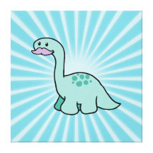 Cute Moustache Dinosaur Canvas Prints
