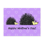 Cute Mum and Baby Hedgehog Mother's Day Postcard
