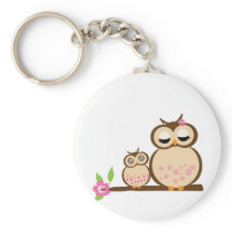 Cute mum and baby owl