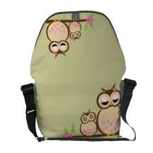 Cute Mum and baby owl Commuter Bags