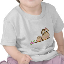 Cute mum and baby owl t-shirts