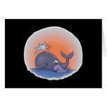 cute mummy and baby whale cards