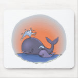 cute mummy and baby whale mousepads