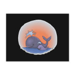 cute mummy and baby whale postcards