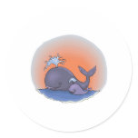 cute mummy and baby whale stickers