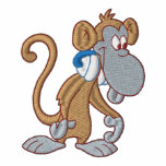 Cute Music Monkey embroidered shirts