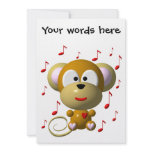 Cute musical monkey invitations
