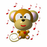 Cute musical monkey photo sculptures