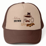 Cute mustache coffee cup and cat - Personalized hats