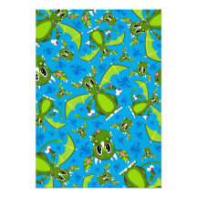 Cute Mystical Dragon Pattern Custom Announcement