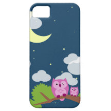 Cute Night Owl mother and baby iPhone 5 Case