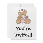Cute Nurse RN Bear invitations