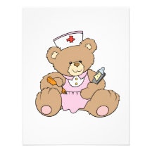 Cute Nurse RN Bear Personalised Announcement