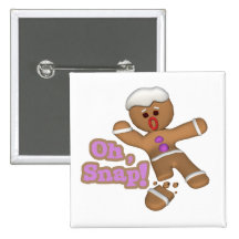 cute oh, snap gingerbread man cookie button