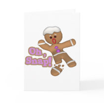 cute oh, snap gingerbread man cookie greeting cards