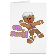 cute oh, snap gingerbread man cookie greeting cards