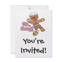cute oh, snap gingerbread man cookie personalized announcement