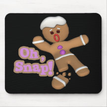 cute oh, snap gingerbread man cookie mouse pads