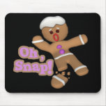 cute oh, snap gingerbread man cookie mousepads