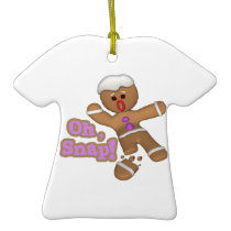 cute oh, snap gingerbread man cookie christmas ornament