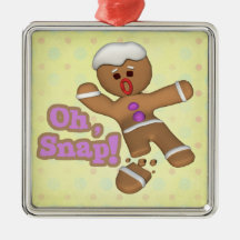 cute oh, snap gingerbread man cookie christmas tree ornaments