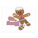 cute oh, snap gingerbread man cookie postcard