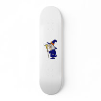 Cute old Witch with Broom Custom Skate Board