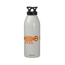 Cute Orange Cartoon Monster Reusable Water Bottles