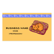 Cute orange cat sleeping business card