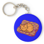 Cute orange cat sleeping key chains