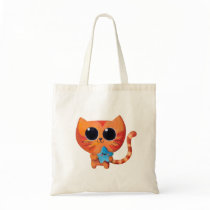 Cute Orange Cat with Star Bag