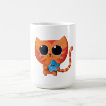 Cute Orange Cat with Star mugs